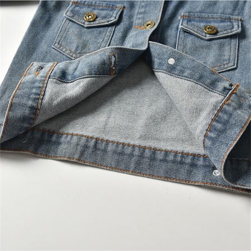 Toddler Boys Girls Classic Denim Jacket Fashion Winter Fall Denim Coat Kids Long Sleeve Button Up Tops With Pocket4