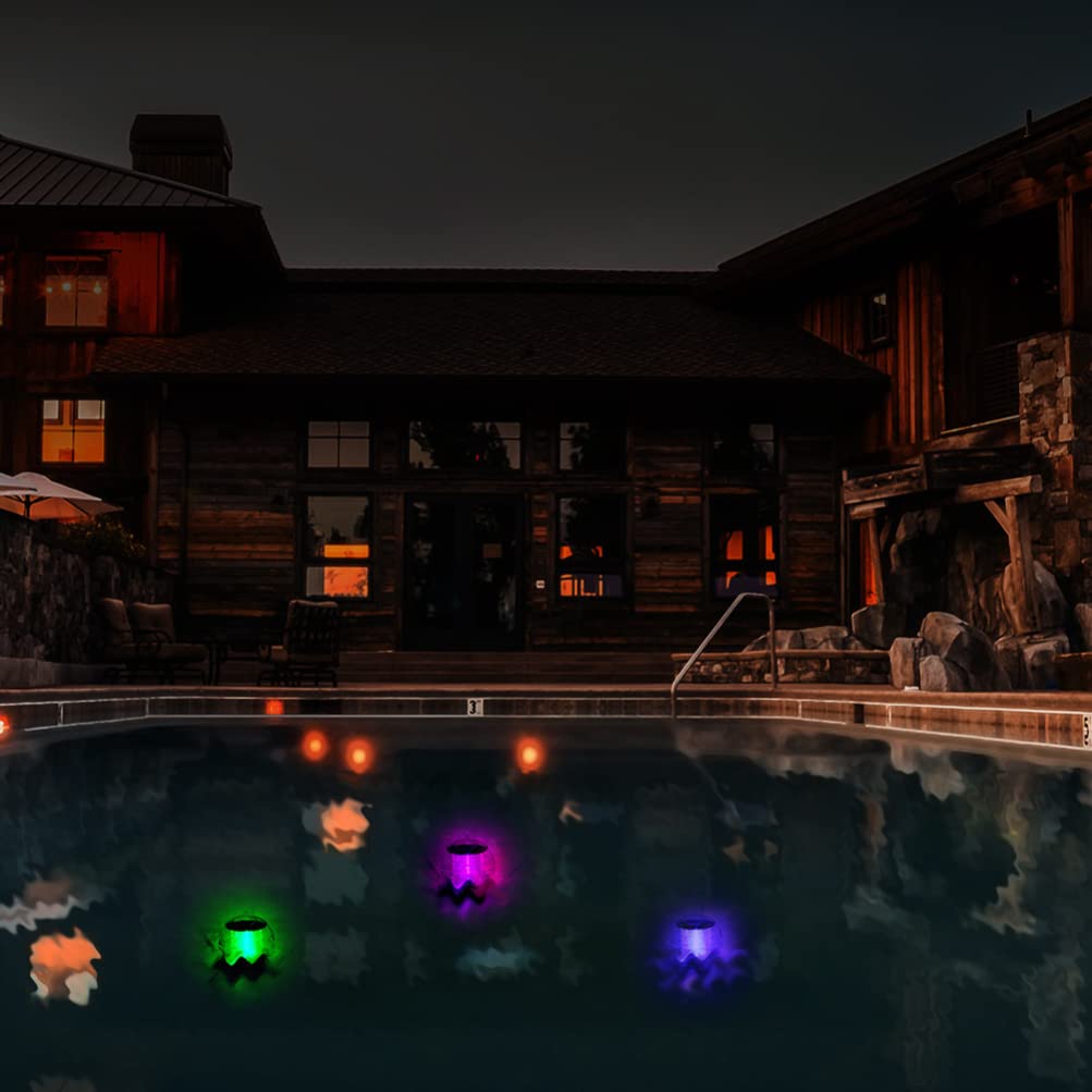 Uonlytech Schwimmende Solar Poolleuchten aus Acryl LED Poolbeleuchtung mit 3w Leistung Leicht und Modisch für Garten und Teich im Außenbereich