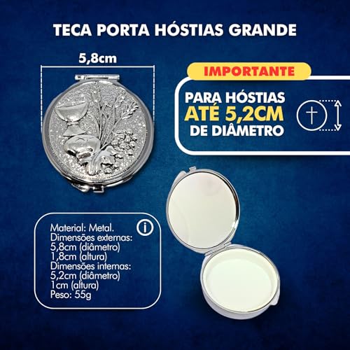 Teca Eucarística Prata Porta Hóstias Grande De Alta Qualidade