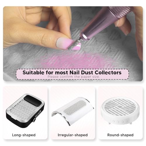200 hojas para filtro de polvo de uñas con 12 velcros miniatura 6