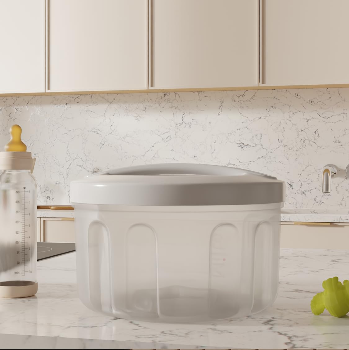 MILTON Combi Microwave Or Cold Water Steriliser in White – Fits Five Wide Neck Bottles of Any Brand