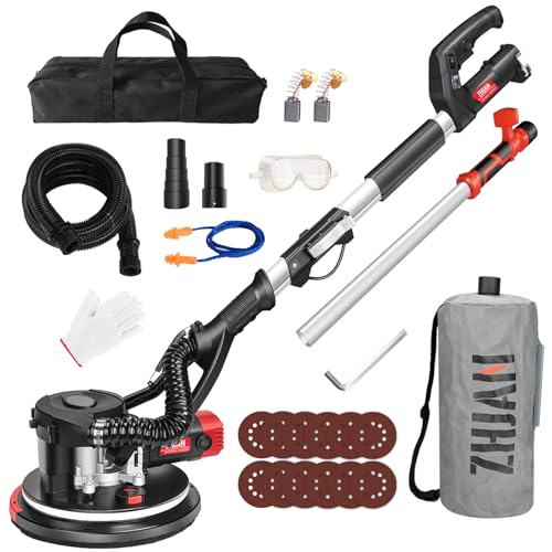 Lijadora Pared y Techo ZHJAN (880W) con Recogida de Polvo de Vacío, 1000-2100 RPM, Lijado en...