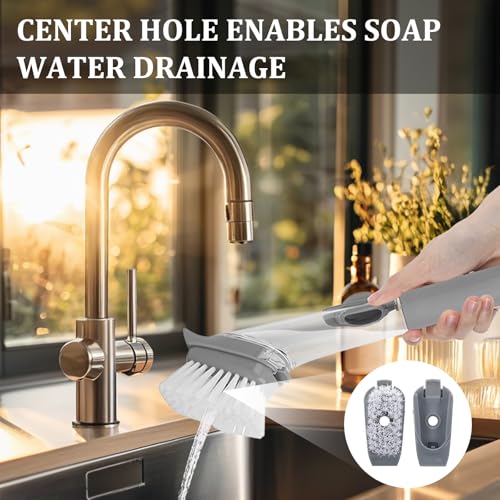 Image of 6Pcs Dish Wand Refill Heads, Dish Brush Replacement Head, Soap Dispenser Wand Refill Fits Scrub Handle, Dishwand Refills Soap Dispensing Dish Brush Refills Attachment, Kitchen Cleaning Tool