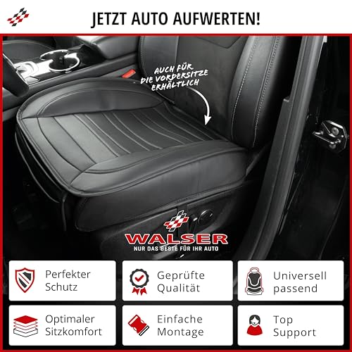 Walser Sitzauflage Auto Fernando, Qualitätssieger Sehr Gut*, Autositzauflage Rückbank, Auto Sitzauflagen 1 Stück, Autositzschoner Rückbank Kunstleder, Autositz Auflage, Autositzkissen Rückbank schwarz