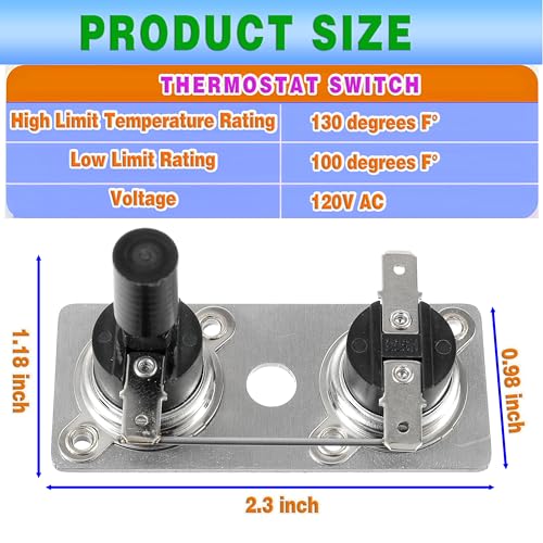 Image of Upgraded 232306 Thermostat Switch RV Water Heater Thermostat RV Water Heater Parts 120V Compatible with Suburban Heaters 2 Pack