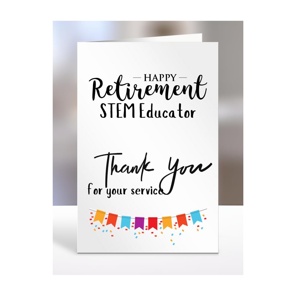 Happy Retirement Card for STEM Educator, Men, Women, Him, Her, Gifts from Colleagues, Boss, Supervisor, Manager, Work, Presents for Workmate, A5-258c_195