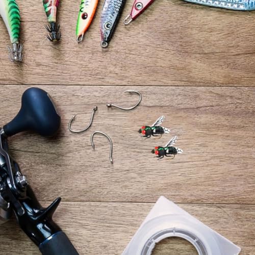 Fishing Flies Set Artificial Fly Fishing Lures Bait Bee Jig Hooks Crankbaits 1Pair, fly fishing hook - Image 5