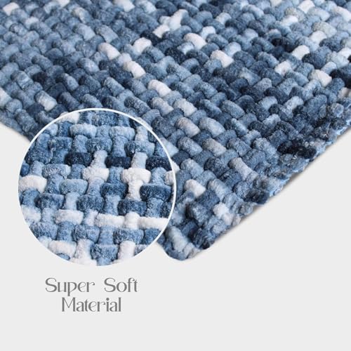 Image of LAHOME Bathroom Mat Anti Slip Bathmat Water Soak Floor Rug Non Slip Cotton Bath Mat 40x60 Cm, Dark Grey