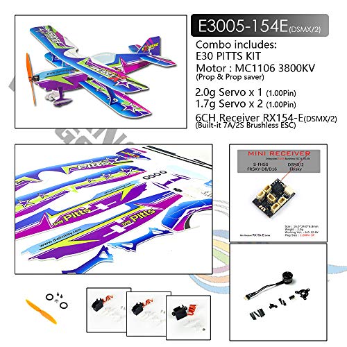 Avión RC micro foamy de 4CH, un biplano DW Pitts de 450mm para disfrutar volando donde quieras 2