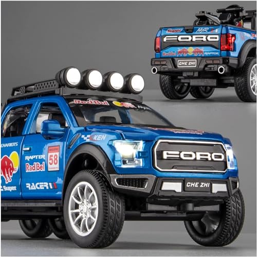 Image of Diecast Car Model 1 /28 for Ford Raptor F150 Pick-up Alloy Car Model Diecasts & Toy Metal Modified Off-Road Vehicles Car Model Simulation Kids Toy Gift(Yellow)