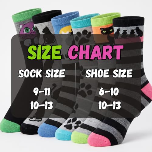 Image of Tipi Toe Women's 6-Pack Funky Crew Socks | Colorful Fun Patterned Novelty Dress Socks, Sizes 9-13