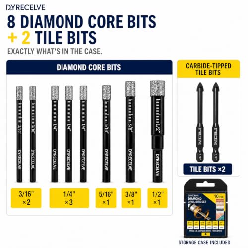 DYRECELVE Dry Diamond Drill Bit Set