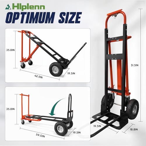 Carretilla convertible 4 en 1 plegable, capacidad 1000 lbs miniatura 2