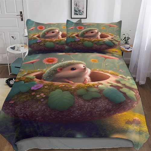 Parure de lit hérisson en microfibre supérieure avec housse de couette douce 220x240cm - 2