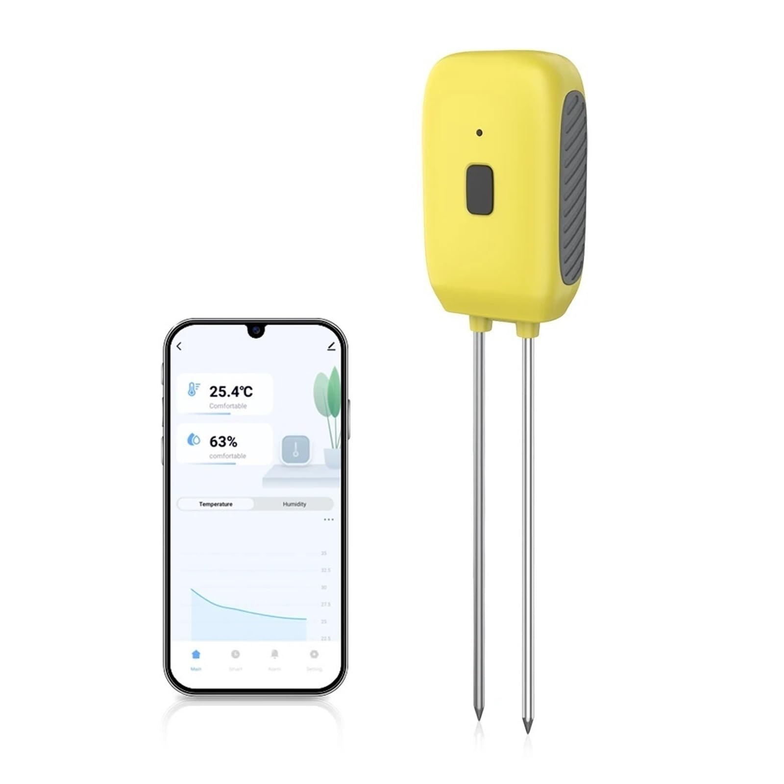 Testeur de pH du sol Testeur de sol Bluetooth Tuya, capteur d'humidité et de température, capteur d'eau intelligent for plantes, thermohygromètre, enregistreur de données pour jardin, pelouse, agricul
