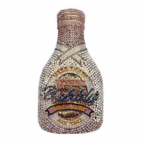 Image of Rhinestone Champagne Bottle Clutch, Luxury Evening Bag for Women