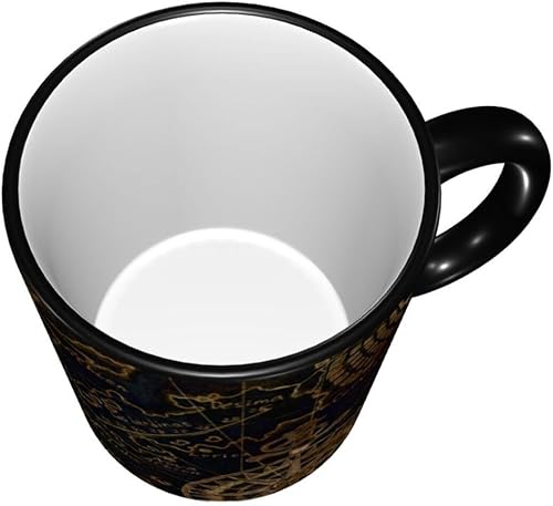 Miniatura 4 de Taza de café vintage de cerámica con asa, diseño de mapa del mundo con brújula, tazas de té, tazas para café, tazas para beber, regalos para mujeres