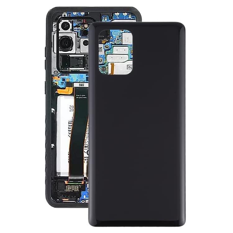 Replacement Battery Back Cover Compatible with Samsung Galaxy S10 Lite,Housing Door Repair Part Compatible with Samsung Galaxy S10 Lite (Black)