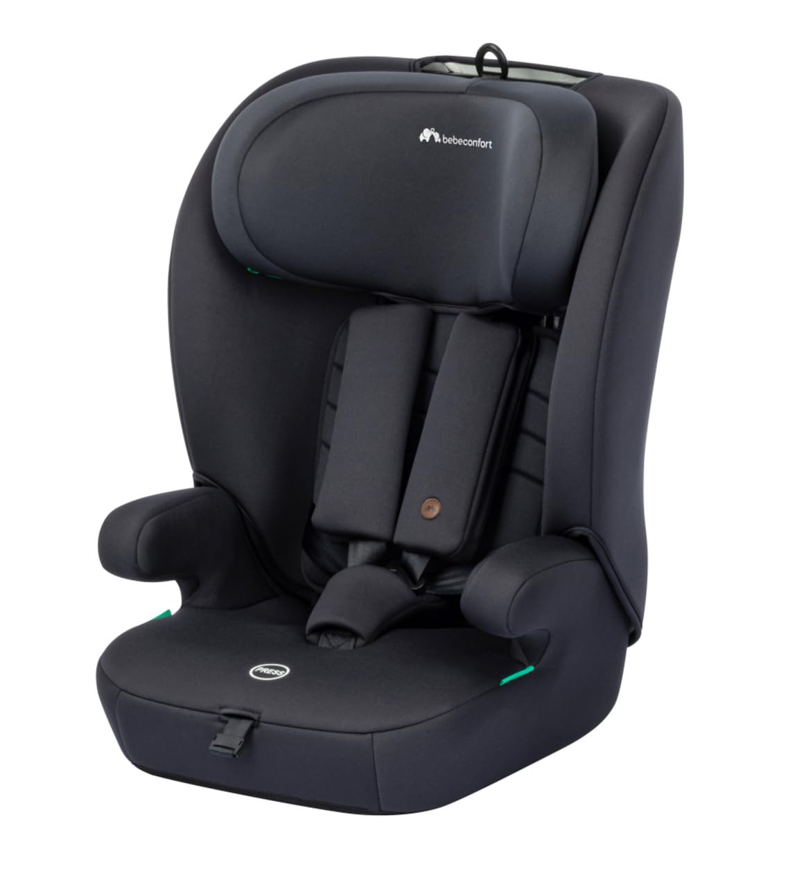 Bebeconfort Eros i-Safe, Alzador Coche Niño, De 15 Meses a 12 Años, 76-150 cm, Silla Coche Evolutiva, Seguridad R129, Protección frente a Impactos Laterales, 11 Posiciones Reposacabezas, Mineral Black