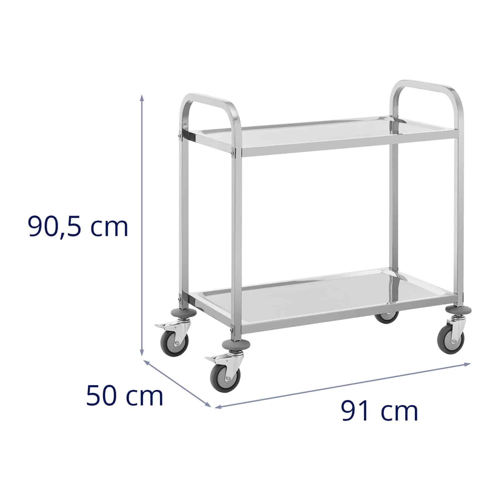 Royal Catering RCSW-106 - Carrito de cocina (95 x 50 cm, 72 kg, acero inoxidable)