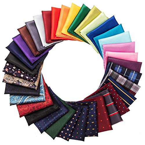 Satinior 36 Pieces Pocket Square Handkerchief Soft Colored Hankies For Men Party Wedding, As Pictures Shown, 21 X 21 Cm/ 8.3 X 8.3 Inch #TOP1