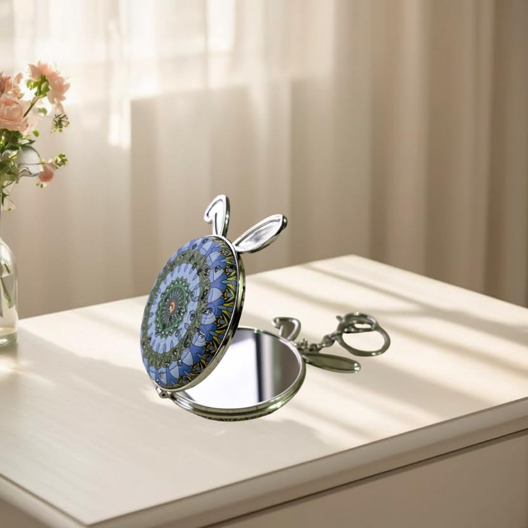 Travel-Friendly Evil Eye Pocket Mirror | Rabbit Ear Double-Sided Compact Mirror-image-48