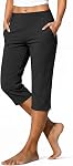 Capri Leggings for Women Stretchy High Waist Capris Casual Solid Slim Fit Pants with Pocket Summer Yoga Work Trousers