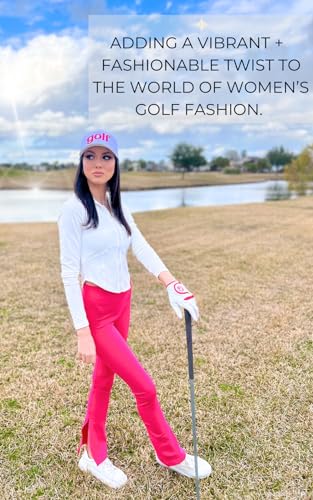 Gorra de golf blanca con acento rosa para mujer miniatura 2