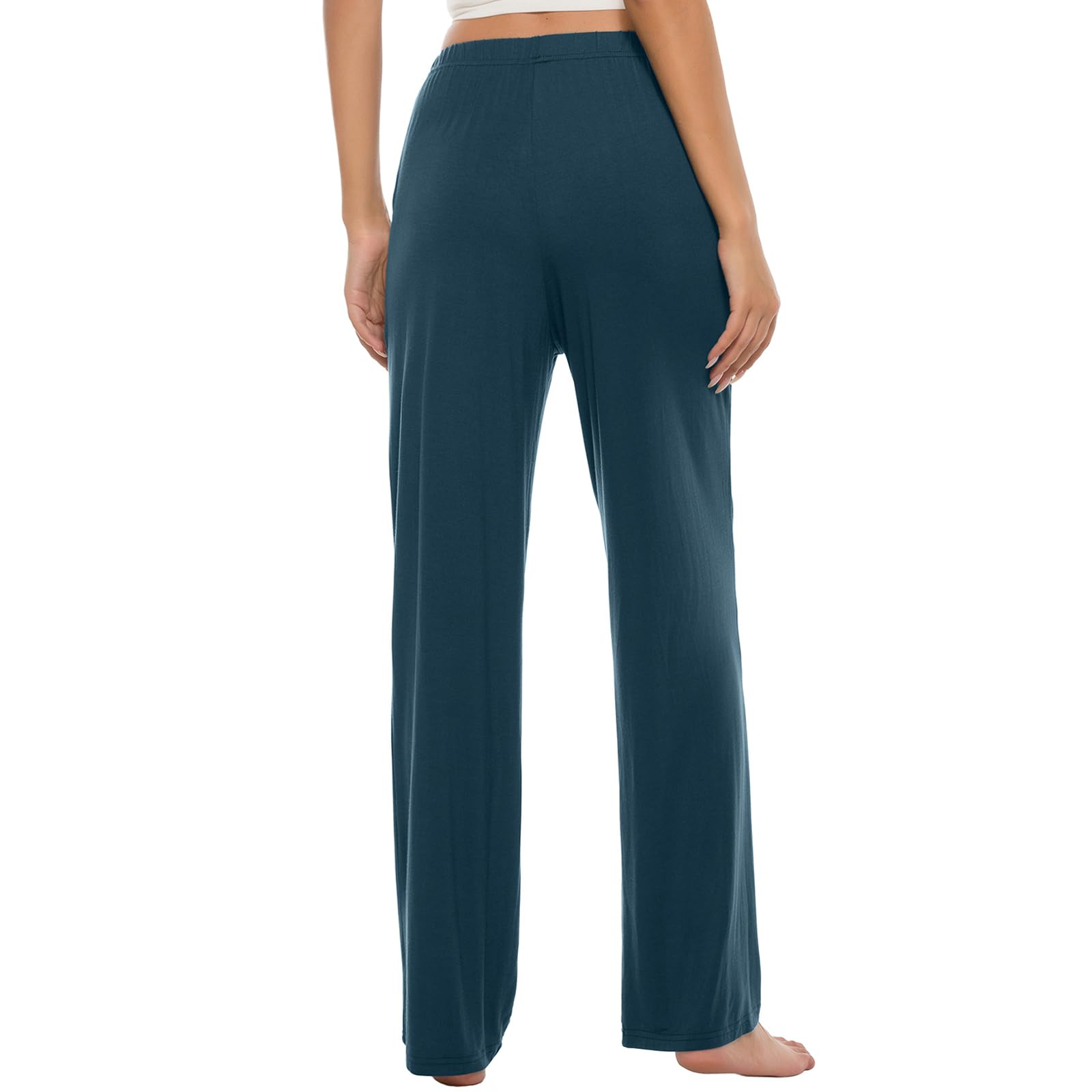 MoFiz Femme Bas de Pyjama Doux Pantalon Long d'Intérieur Décontracté Vêtements de Nuit Dormir avec Poches