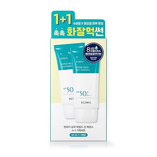 Miniatura 2 de SCINIC Enjoy Super Mild Sun Essence - Juego de 2 juegos SPF50+ PA++++ 1.69 onzas líquidas (1.7fl oz), una esencia solar hidratante ligera que no