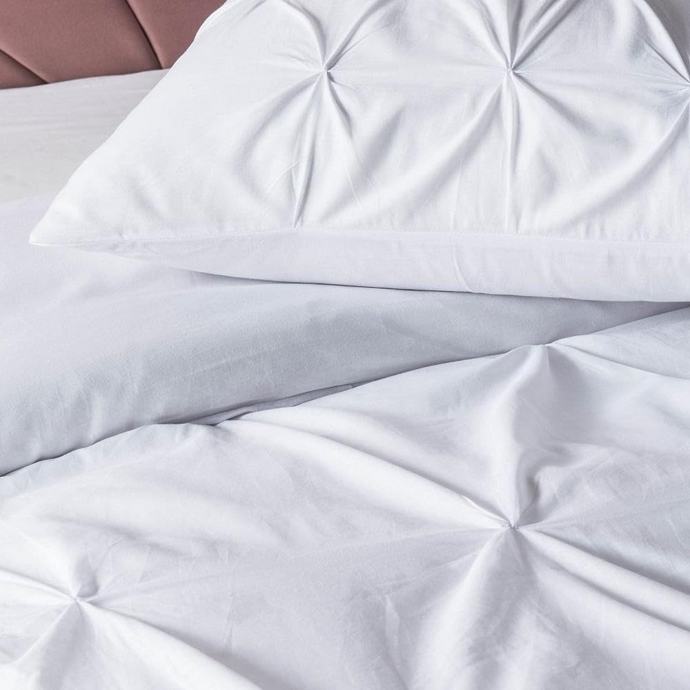 douceur d'intérieur, Heltie 3-Piece Bedding Set (260 x 240 cm) Tufted Microfibre White