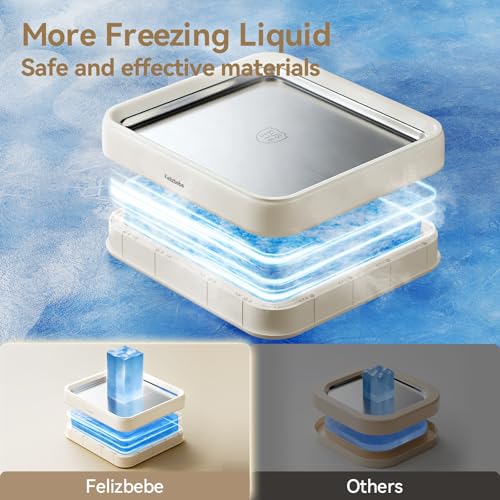 Image of Rolled Ice Cream Maker, Felizbebe Instant Ice Cream Roller Tray with Lid and 2 Spatulas, Food Grade Premium Stainless Steel Cold Plate No-electricity for Fun Family Activities, DIY Parent-Child Time