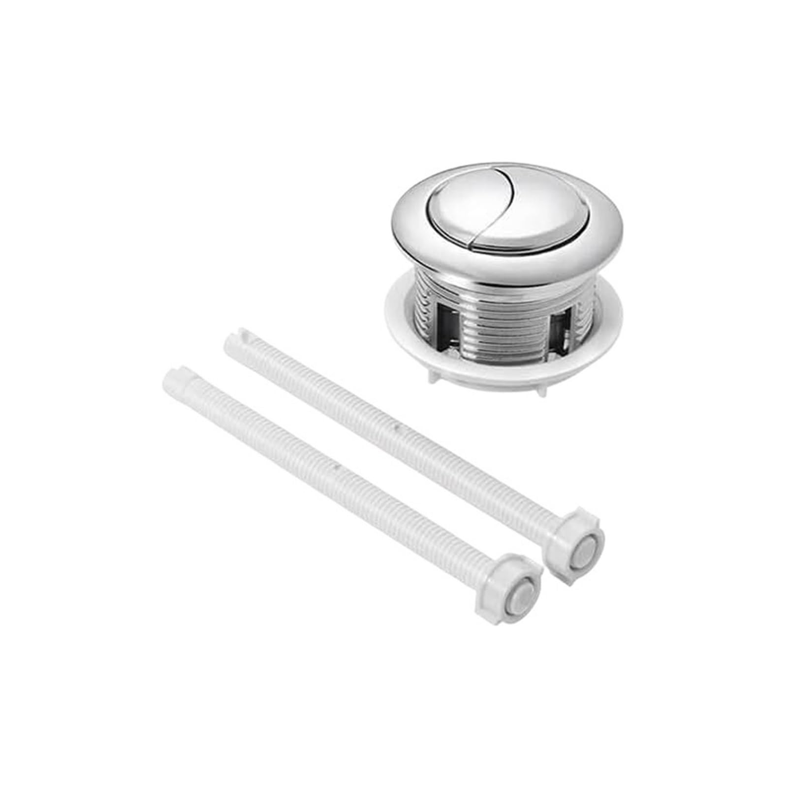 dfEDRd Dual Push Button Toilet Flush Button, Push Button Replacement - 114mm Silver for Easy Installation