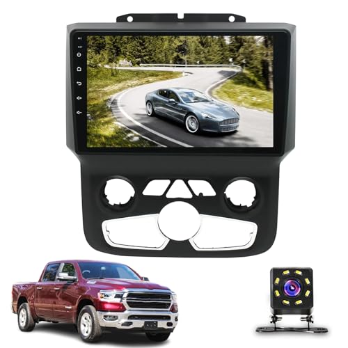 ASHOIH Autoradio Android pour Dodge Ram (2013-2019) 1500 2500 3500,Système De Navigation Automatique à écran Tactile De 9 Pouces Avec GPS WiFi Bluetooth FM...