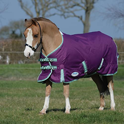 Image of WeatherBeeta ComFiTec Premier Freedom Pony Standard Neck Lite, Purple /Navy /Mint, 66 inch