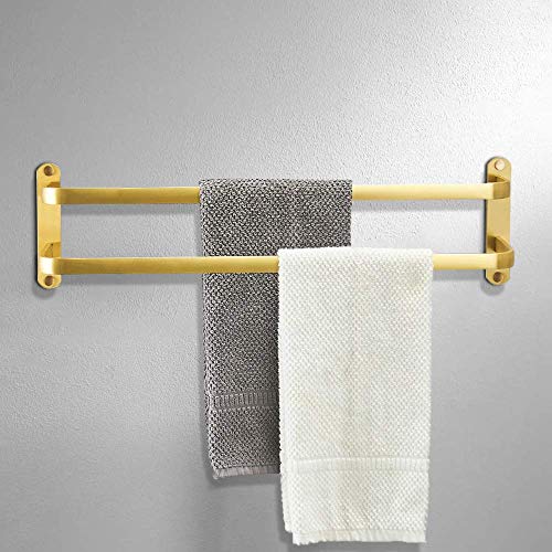 Porte-serviette double couche 80cm pour optimiser le séchage et ranger la salle de bain