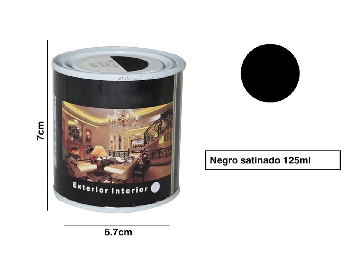 H HANSEL HOME Pintura Esmalte al Disolvente para Madera y Metal, Pintura Alquidica de Rápido Secado para Superfícies Interiores y Exteriores(Negro Satinado, 125 ML) — view 2