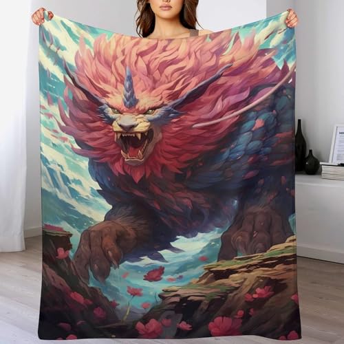 Couverture dragon douce pour cocooning sur le canapé
