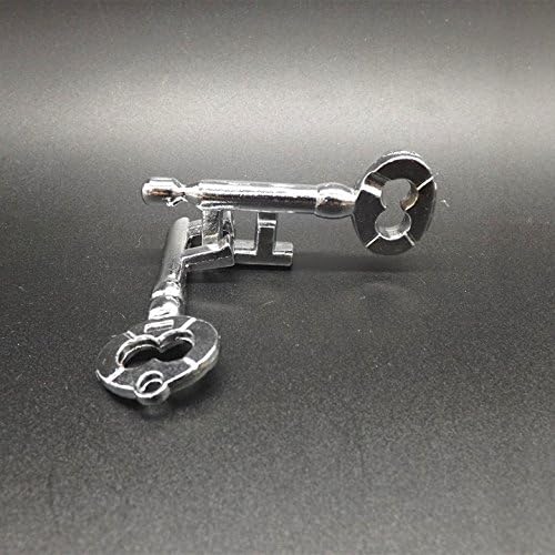Miniatura 9 de MilesMagic Rompecabezas de llave de molde de mago Llaves de enclavamiento de metal que vincula el truco de magia de desvinculación