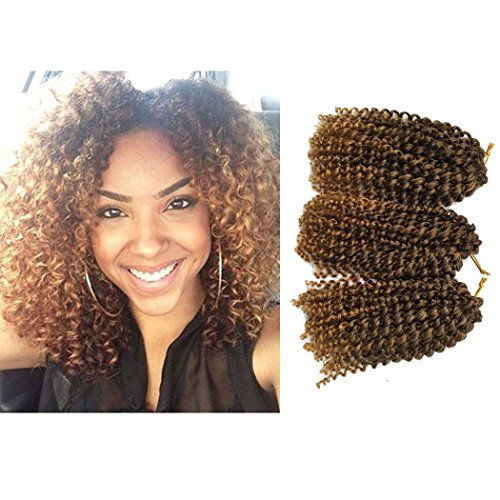 Marlibob Crochet Braids Hair Extensions 6 packs/lot 8inch kinky curly Synthetic Crochet Braiding Hair T1B/27…