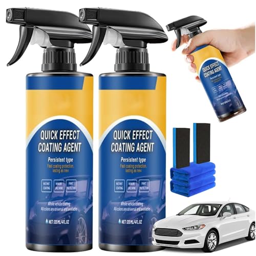 Nano Quick Coat Restore, High Protection Quick Coating Spray, Car Coating Spray for Shine & Protection, Cars Scratch Wax Polish Sprays Waterless Wash, Superior Hydrophobic Layer (2PCS)