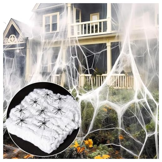 31+ Spooktacular Haunted House Ideas for Your Halloween Festival 4 MAQIHAN 950 sqft Spider Webs Halloween-Decorations Halloween Spider Web Cobwebs Halloween Decorations Spider Web Decor with 40 Fake Spiders Super Stretch Cobwebs for Halloween Decor Outdoor