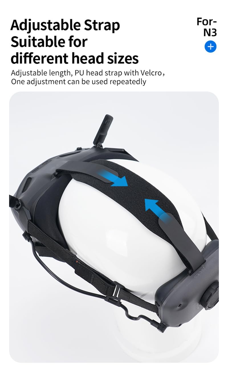 Pasek na głowę do gogli DJI N3, łatwy w noszeniu, wygodny górny pasek podtrzymujący głowę, dekompresyjny pasek na głowę, ochronne nakrycie głowy do DJI Neo 2/Avata 2/Neo Motion Fly More Combo