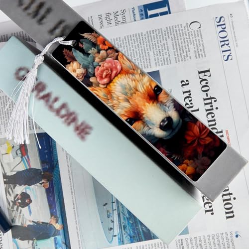 6 marque-pages animaux floraux à pompons pour lecture quotidienne - 6