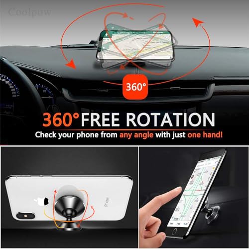 Coolpow【2 Packs 】Magnetic Phone Holder for car【Strong Magnet】phone holders for your car phone holder Mount for Car【4 Metal Plate】Universal Dash cell phone car mount for iphone Samsung car accessories - Image 6