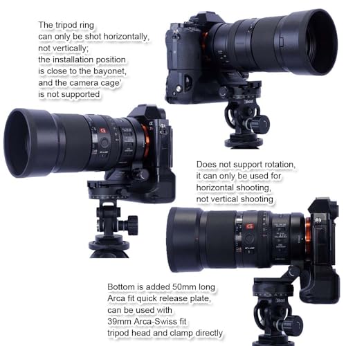 Anillo Adaptador para Trípode Compatible con Objetivos Sony FE: 100mm F2.8 Macro GM, 24-240mm F3.5-6.3 OSS, 24-105mm F4 G OSS, 24-70mm F2.8/F4, 24mm F1.4 GM y 16-70mm F4 ZA OSS miniatura 5