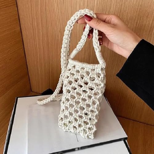 Crossbody Bag for Women Retro Hand-woven Crossbody Bag Summer Casual Hollow Crossbody Mobile Phone Bags4