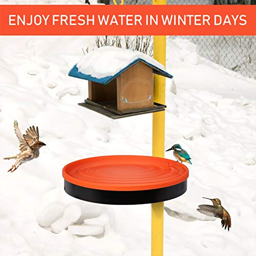 vantiorango Heated Birdbath for Outdoor, Deck Mount Bird Bath Bowl Heater with Clamp for Winter Balcony Garden Outdoors - Thumbnail 6