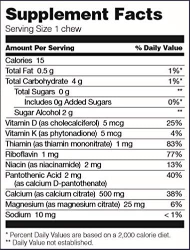 Bariatric Fusion Calcium Citrate 500mg & Energy Soft Chews Blue Raspberry Flavor for Bariatric Surgery Patients Including Gastric Bypass and Sleeve Gastrectomy, 60 Count, Sugar Free, Made in The USA