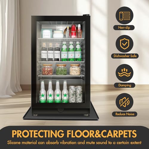 Mini-Fridge-Silicone-Mat-with-Raised-Edge-24x24x06-Under-Refrigerator-Mat-Refrigerator-Floor-Protector-Mat-Fridge-Mat-for-Carpet-Freezer-Protect-from-Appliance-Leaks-Water-Spills-Black Mini Fridge Silicone Mat with Raised Edge 24x24x06 Under Refrigerator Mat Refrigerator Floor Protector Mat Fridge Mat for Carpet Freezer Protect from Appliance Leaks Water Spills Black